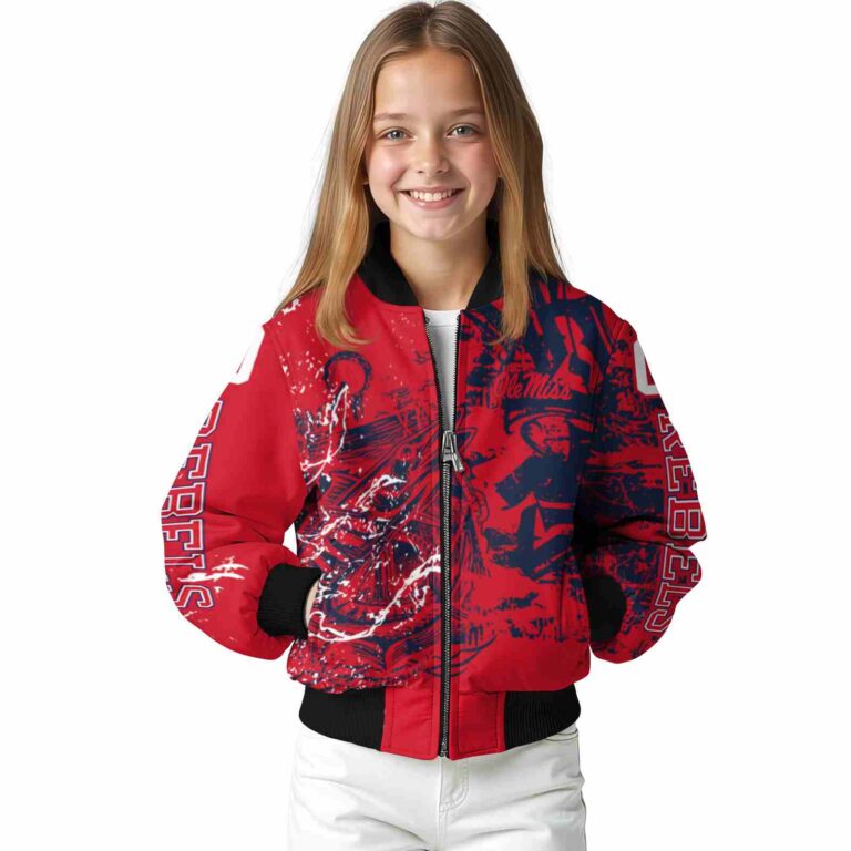customized ole miss rebels fishing art red jacket top rated