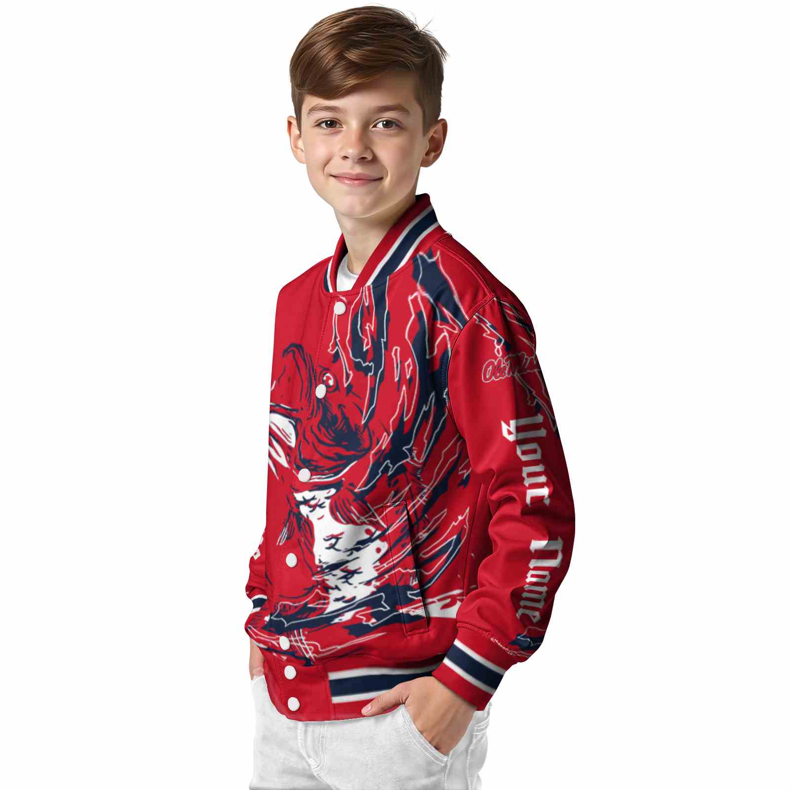 customized ole miss rebels fishing passion red white jacket trendy customized ole miss rebels fishing passion red white jacket trendy