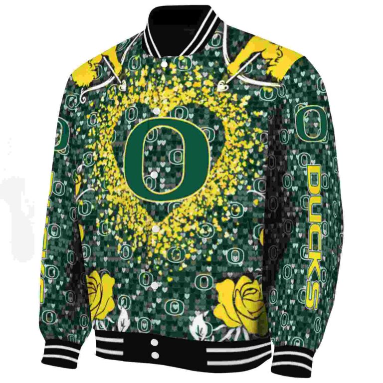 customized oregon ducks heart explosion green jacket best selling
