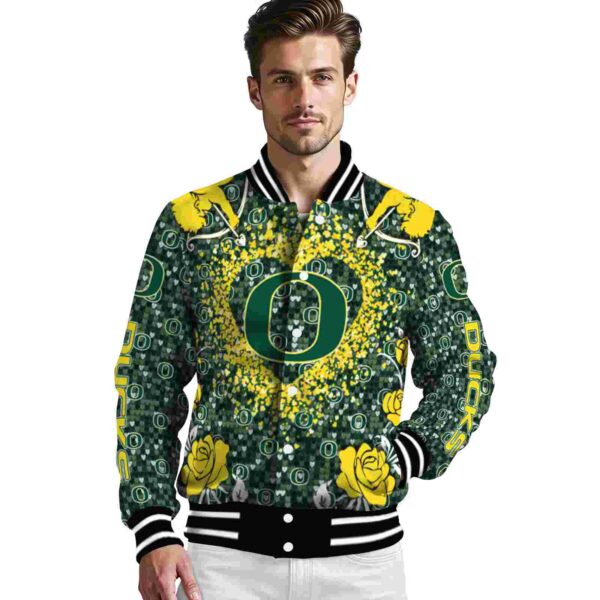 customized oregon ducks heart explosion green jacket high quality