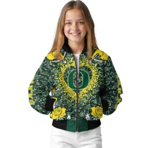 customized oregon ducks heart explosion green jacket top rated