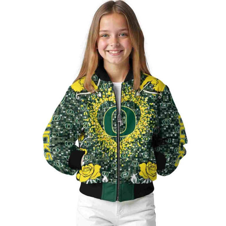 customized oregon ducks heart explosion green jacket top rated
