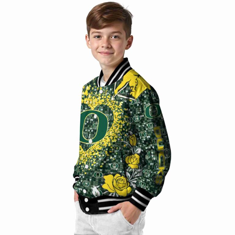 customized oregon ducks heart explosion green jacket trendy