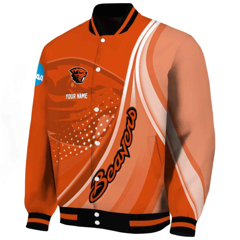 customized oregon state beavers wave patterns orange jacket best selling