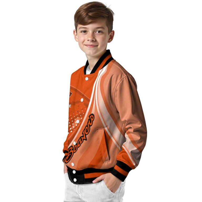 customized oregon state beavers wave patterns orange jacket trendy