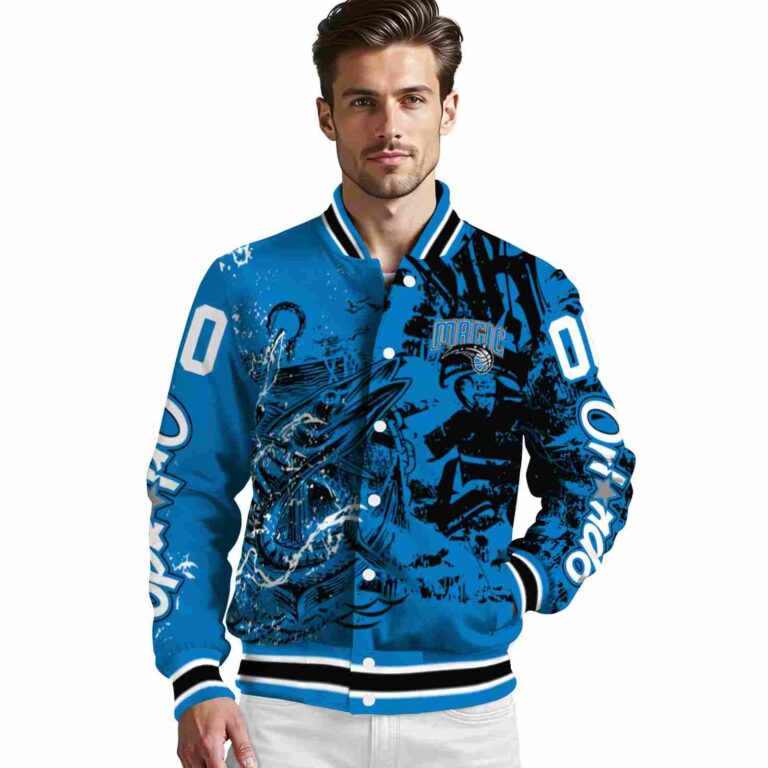 customized orlando magic fishing art blue jacket high quality