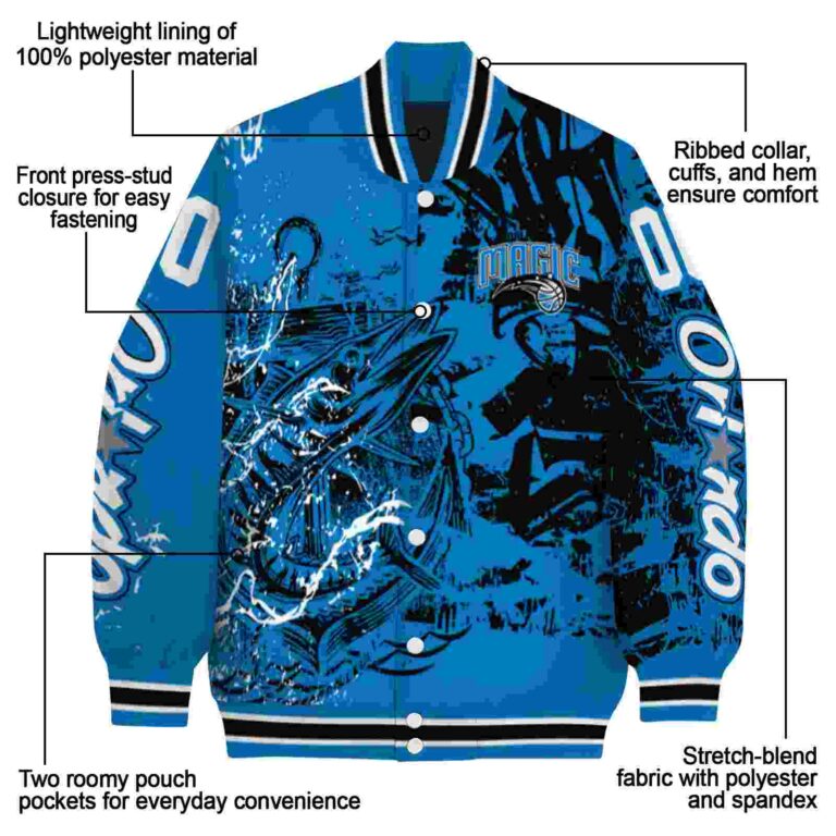 customized orlando magic fishing art blue jacket new arrival