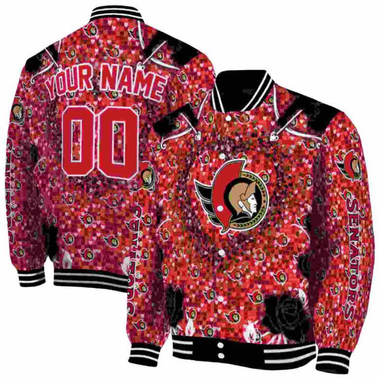 customized ottawa senators heart explosion red jacket fashion forward