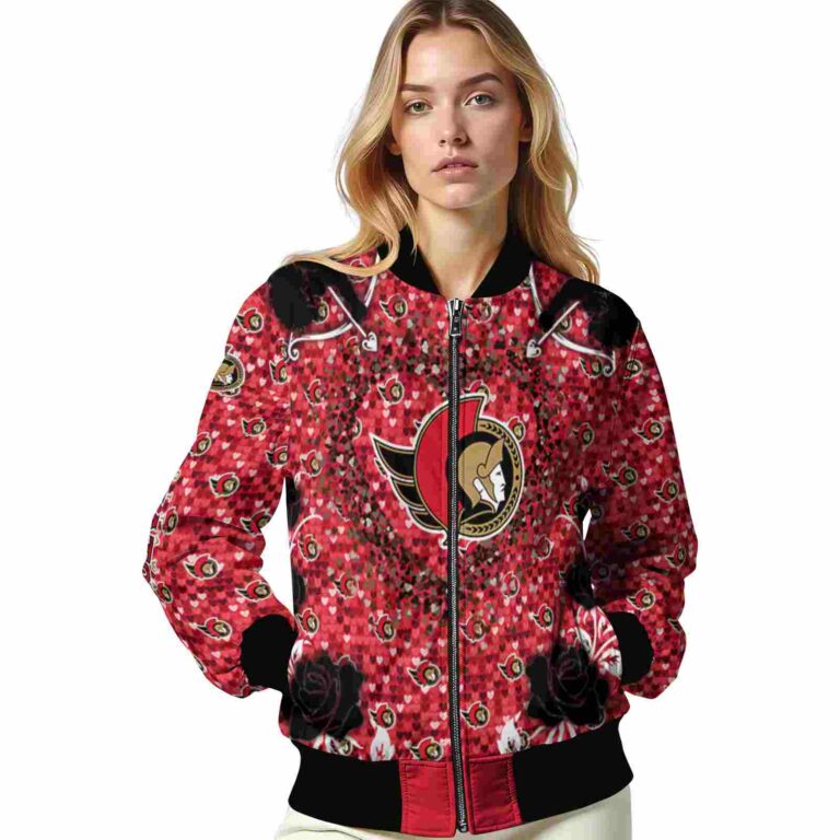 customized ottawa senators heart explosion red jacket latest model