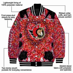 customized ottawa senators heart explosion red jacket new arrival