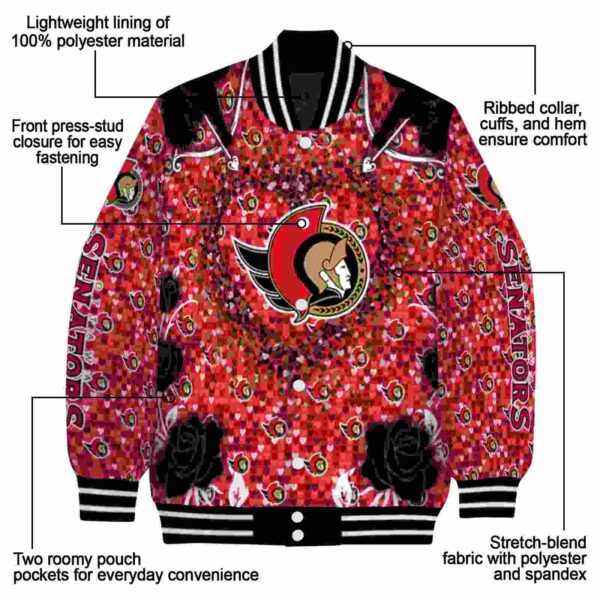customized ottawa senators heart explosion red jacket new arrival