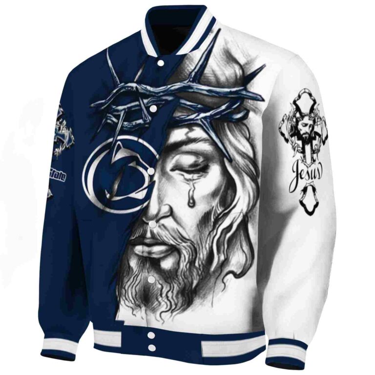 customized penn state nittany lions jesus tears blue white jacket best selling