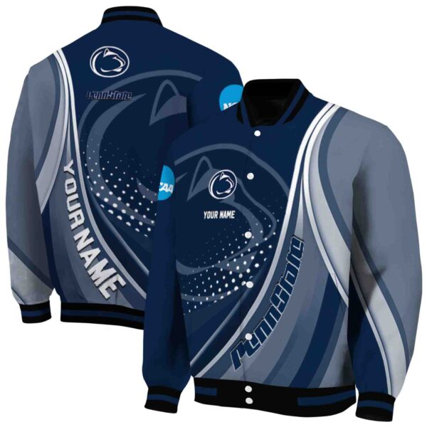 customized penn state nittany lions wave patterns blue jacket fashion forward