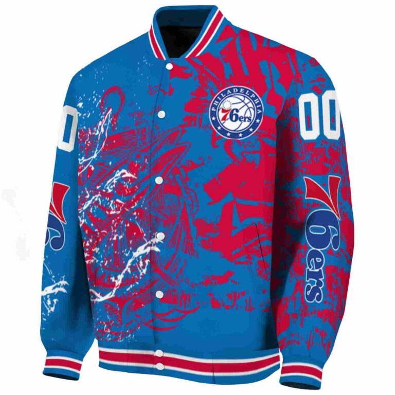 customized philadelphia 76ers fishing art blue jacket best selling
