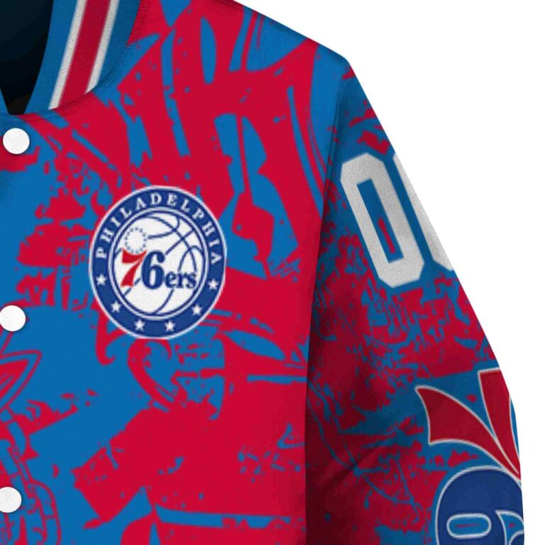 customized philadelphia 76ers fishing art blue jacket premium grade