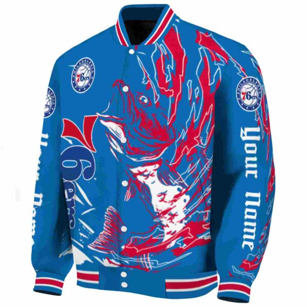 customized philadelphia 76ers fishing passion blue white jacket best selling
