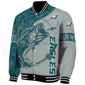 customized philadelphia eagles fishing rod silver jacket best selling