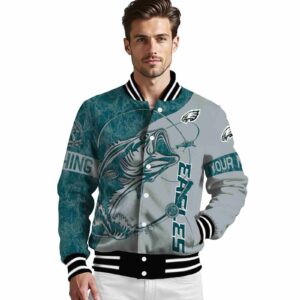 customized philadelphia eagles fishing rod silver jacket high quality
