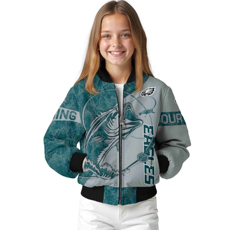 customized philadelphia eagles fishing rod silver jacket top rated