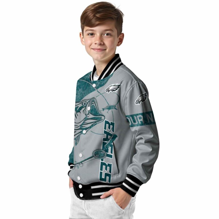 customized philadelphia eagles fishing rod silver jacket trendy