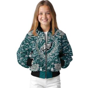 customized philadelphia eagles heart explosion green jacket top rated