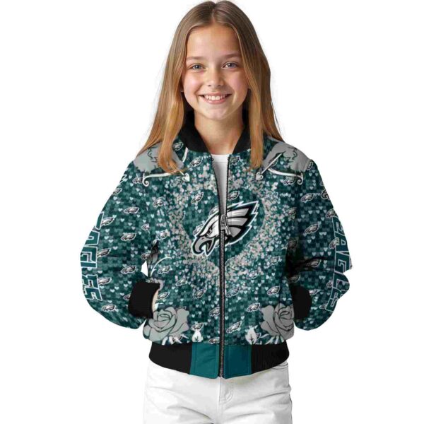 customized philadelphia eagles heart explosion green jacket top rated