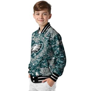 customized philadelphia eagles heart explosion green jacket trendy