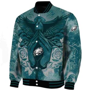 customized philadelphia eagles praying hands green jacket best selling