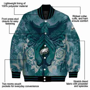 customized philadelphia eagles praying hands green jacket new arrival