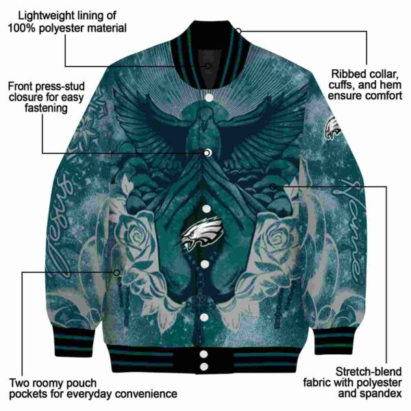 customized philadelphia eagles praying hands green jacket new arrival
