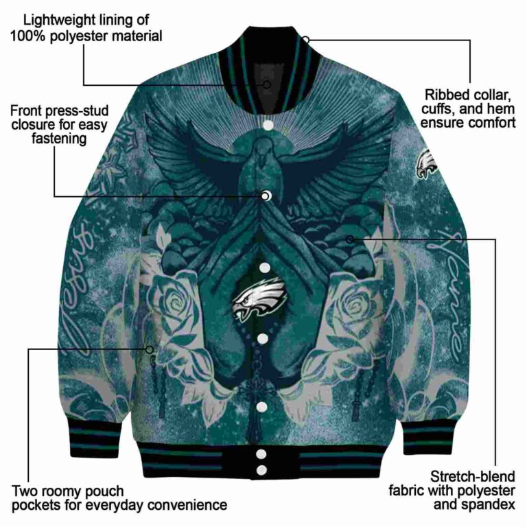 customized philadelphia eagles praying hands green jacket new arrival