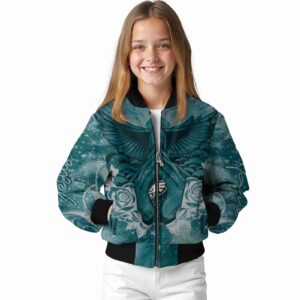 customized philadelphia eagles praying hands green jacket top rated