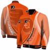 customized philadelphia flyers wave patterns orange jacket fashion forward