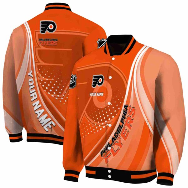 customized philadelphia flyers wave patterns orange jacket fashion forward