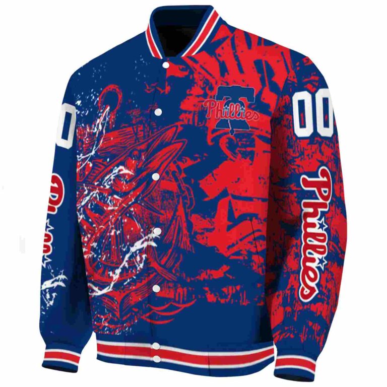 customized philadelphia phillies fishing art blue jacket best selling