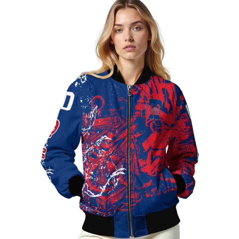 customized philadelphia phillies fishing art blue jacket latest model