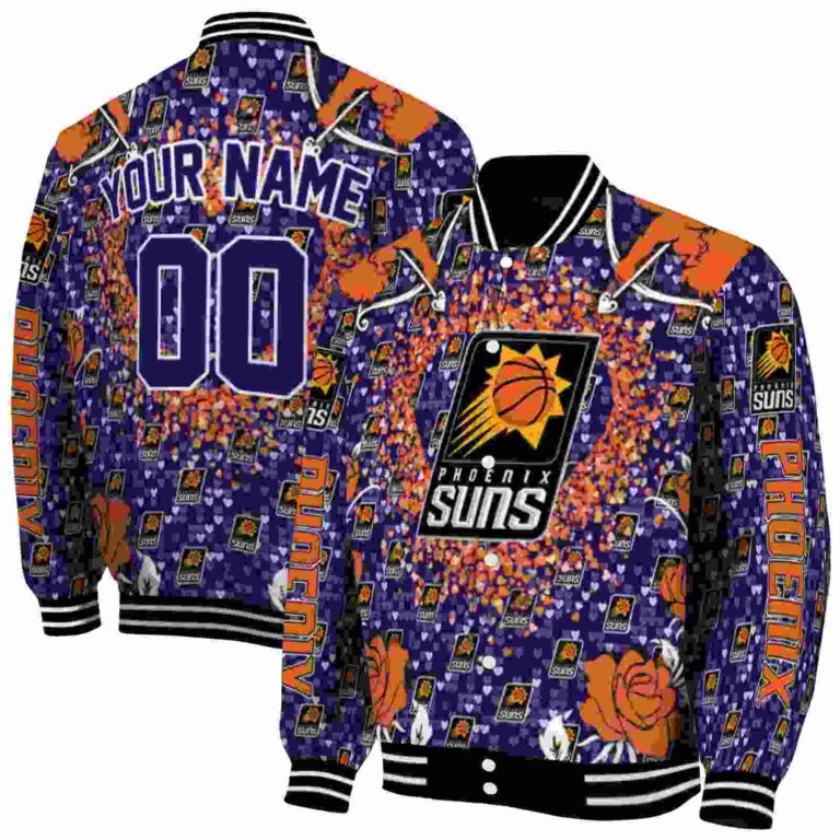 customized phoenix suns heart explosion purple jacket fashion forward
