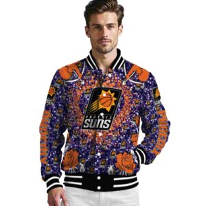 customized phoenix suns heart explosion purple jacket high quality