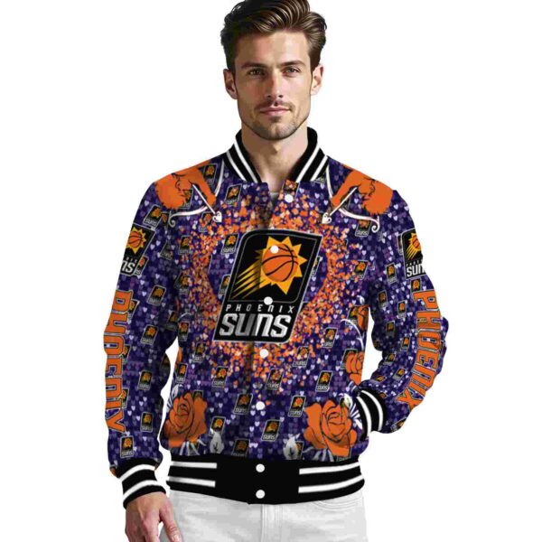 customized phoenix suns heart explosion purple jacket high quality