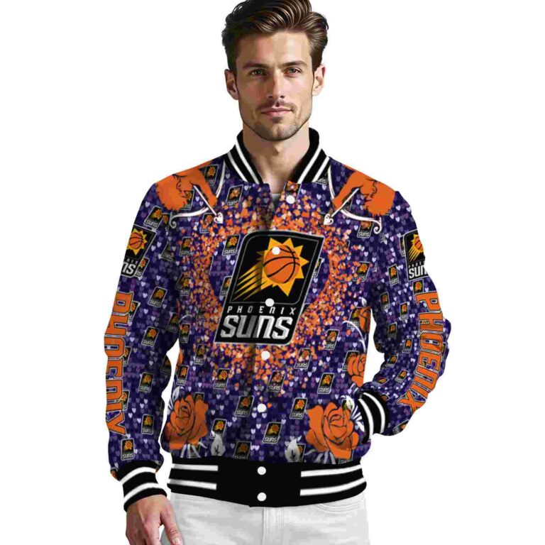 customized phoenix suns heart explosion purple jacket high quality