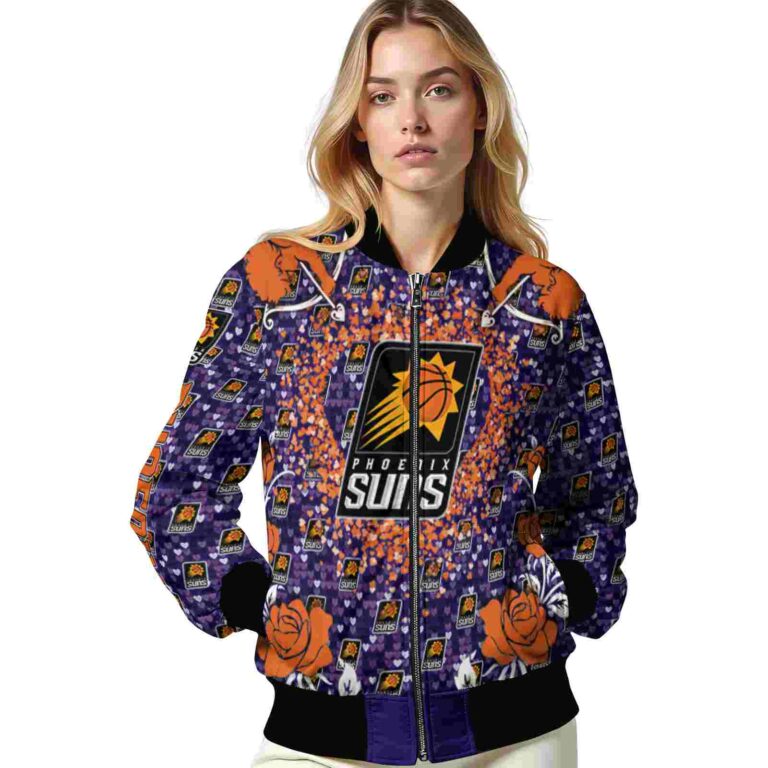 customized phoenix suns heart explosion purple jacket latest model