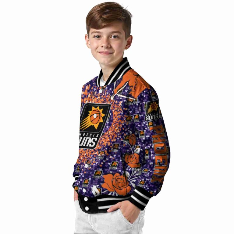 customized phoenix suns heart explosion purple jacket trendy