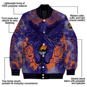 customized phoenix suns praying hands purple jacket new arrival