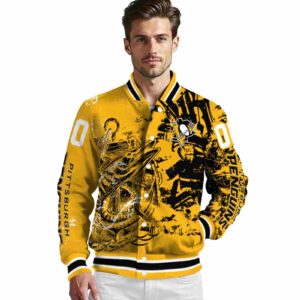 customized pittsburgh penguins fishing art yellow jacket high quality