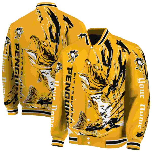 customized pittsburgh penguins fishing passion yellow white jacket fashion forward