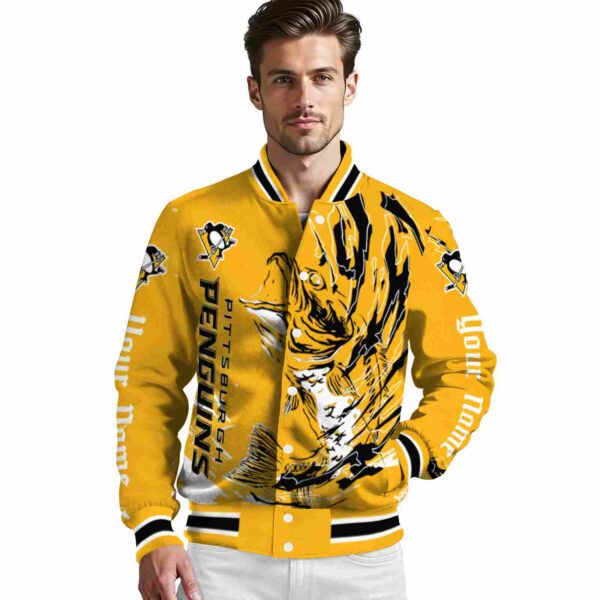 customized pittsburgh penguins fishing passion yellow white jacket high quality