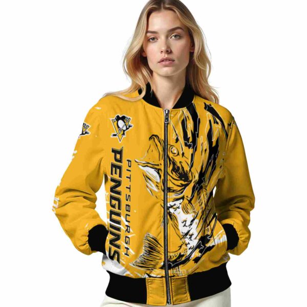 customized pittsburgh penguins fishing passion yellow white jacket latest model