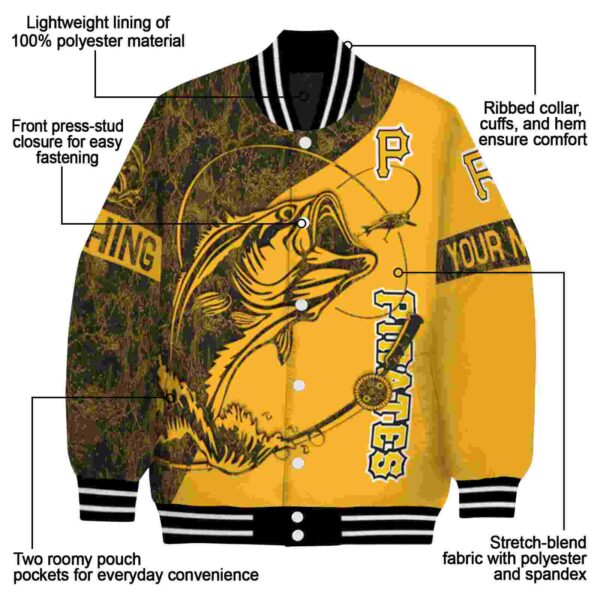 customized pittsburgh pirates fishing rod gold jacket new arrival