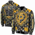 customized pittsburgh pirates heart explosion black jacket best selling
