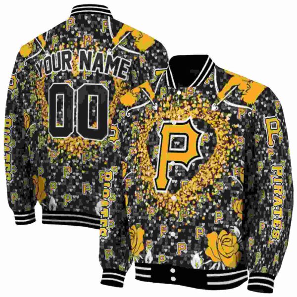 customized pittsburgh pirates heart explosion black jacket fashion forward